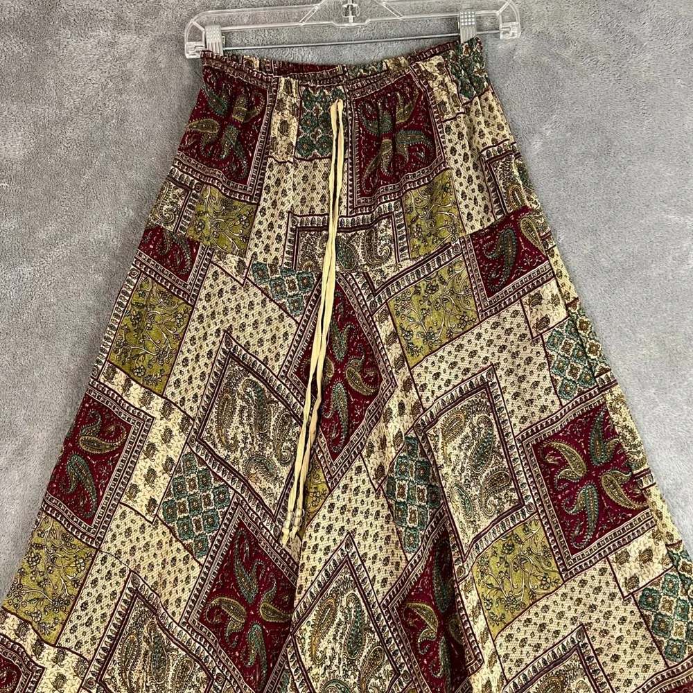 Vintage Maxi Skirt Womens XS/S Ruffle Paisley Boho Cottagecore Fairy Gypsy